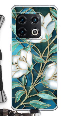 Blue stained glass flowers