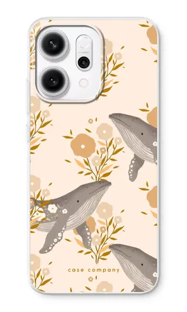 Floral Whales, Coque souple Oppo Reno14 Pro