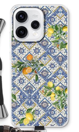 Blue tiles, lemons and oranges - small