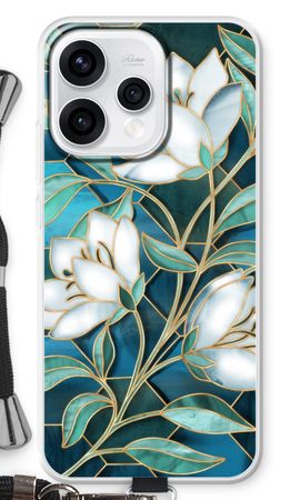 Blue stained glass flowers