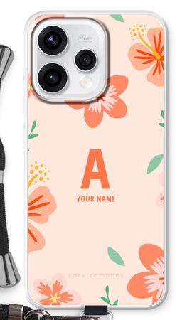 Tropical Pink Flowers Monogram