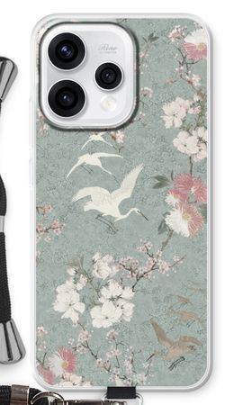 Japanese crane birds blossom