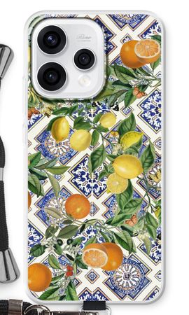 Blue tiles, lemons and oranges