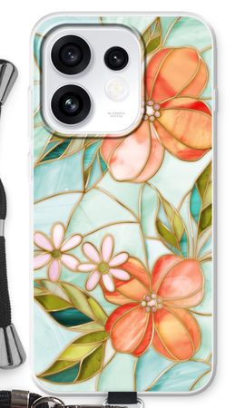 Fleur en vitrail orange