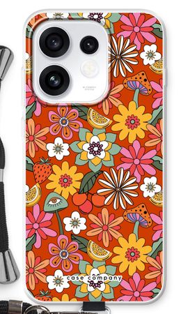 Retro bloemen - Rood
