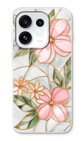 Orange stained glass flower