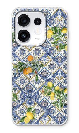Azulejos azules, limones y naranjas - pequeños