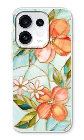 Orange stained glass flower