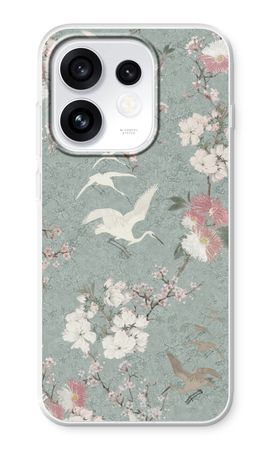 Japanese crane birds blossom