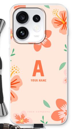 Tropical Pink Flowers Monogram