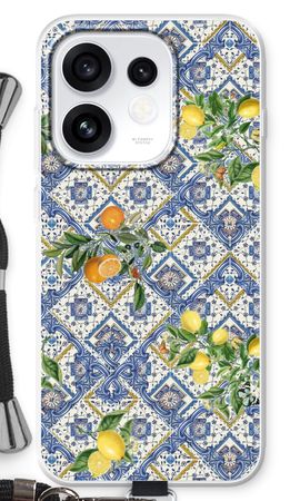 Blue tiles, lemons and oranges - small