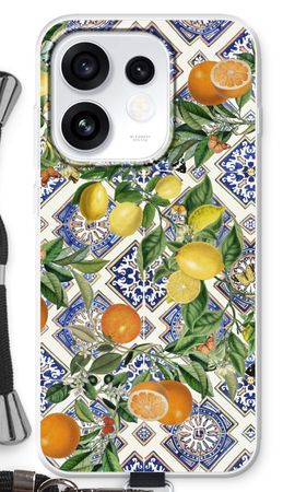 Blue tiles, lemons and oranges