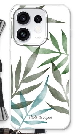 Tropical watercolor leaves