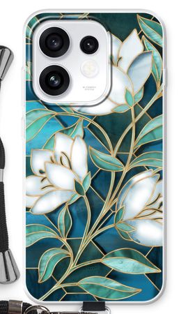 Blue stained glass flowers