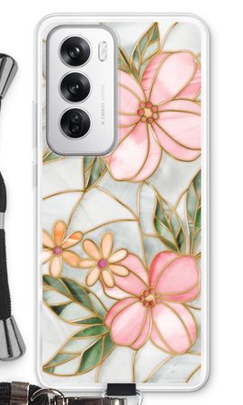 Orange stained glass flower