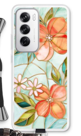 Orange stained glass flower