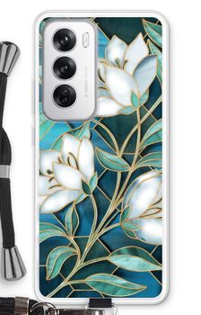 Blue stained glass flowers