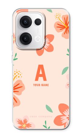Tropical Pink Flowers Monogram