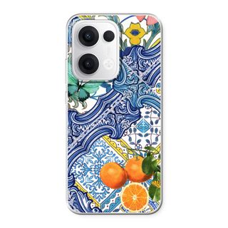 Blauwe tegels en appelsienen