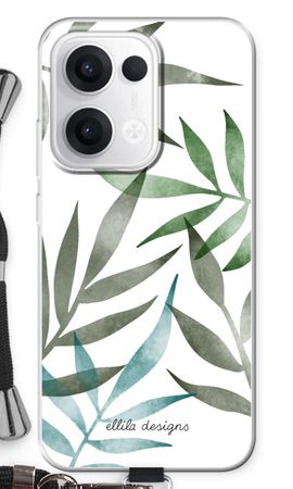 Tropical watercolor leaves