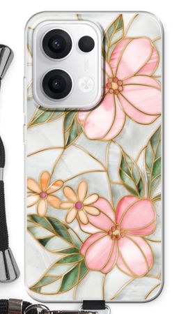 Orange stained glass flower