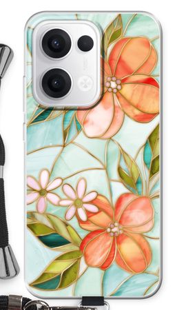 Orange stained glass flower