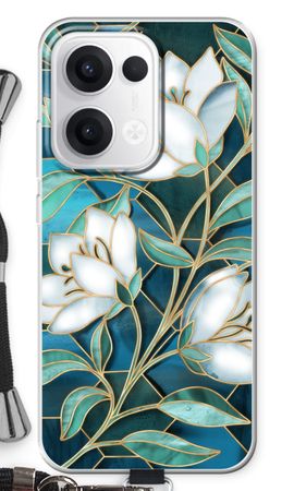 Blue stained glass flowers