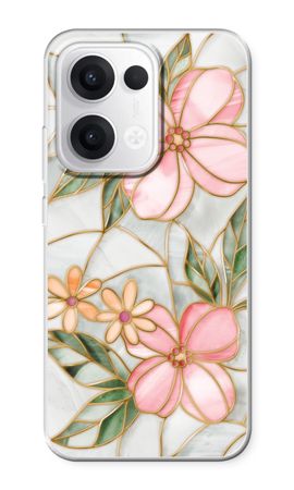 Orange stained glass flower