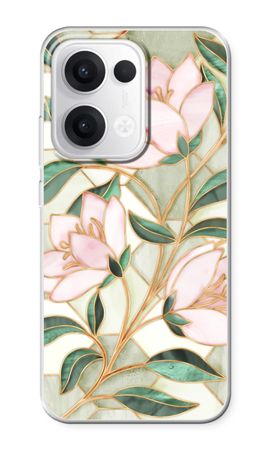 Orange stained glass flower