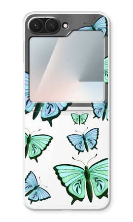 Blaue und grüne Schmetterlinge