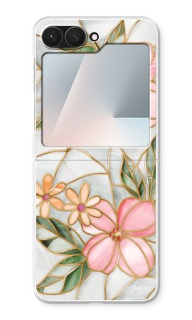 Orange stained glass flower