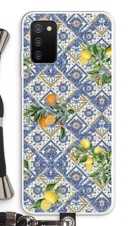 Blue tiles, lemons and oranges - small