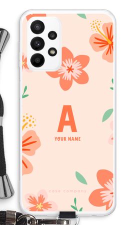 Tropical Pink Flowers Monogram