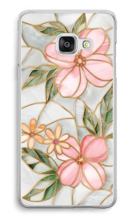 Orange stained glass flower