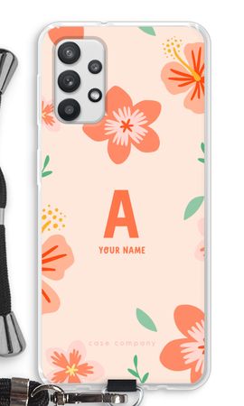 Tropical Pink Flowers Monogram