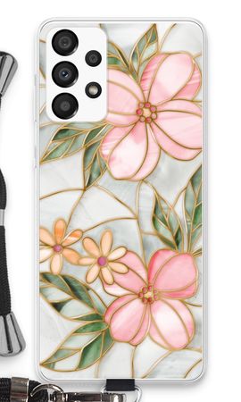 Fleur en vitrail orange