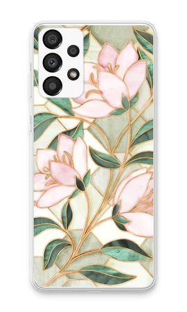 Orange stained glass flower