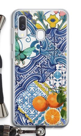 Blue tiles and oranges