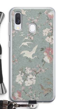 Japanese crane birds blossom
