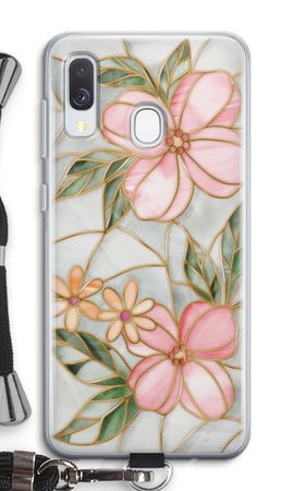 Orange stained glass flower