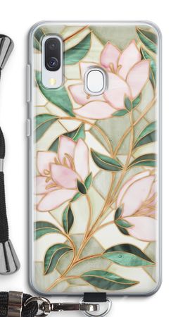 Orange stained glass flower