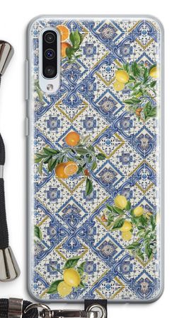 Blue tiles, lemons and oranges - small