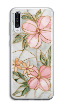 Fleur en vitrail orange