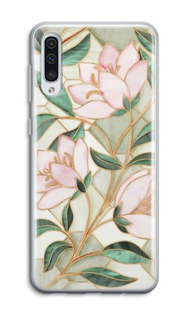 Fleur en vitrail orange