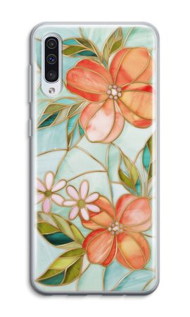 Fleur en vitrail orange