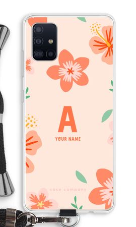 Tropical Pink Flowers Monogram