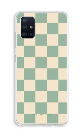 Checkered Mint, Miękkie etui Samsung Galaxy A51 4G