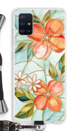 Orange stained glass flower