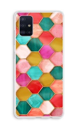 Hexagoner i färgat glas