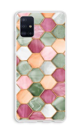 Hexagoner i färgat glas